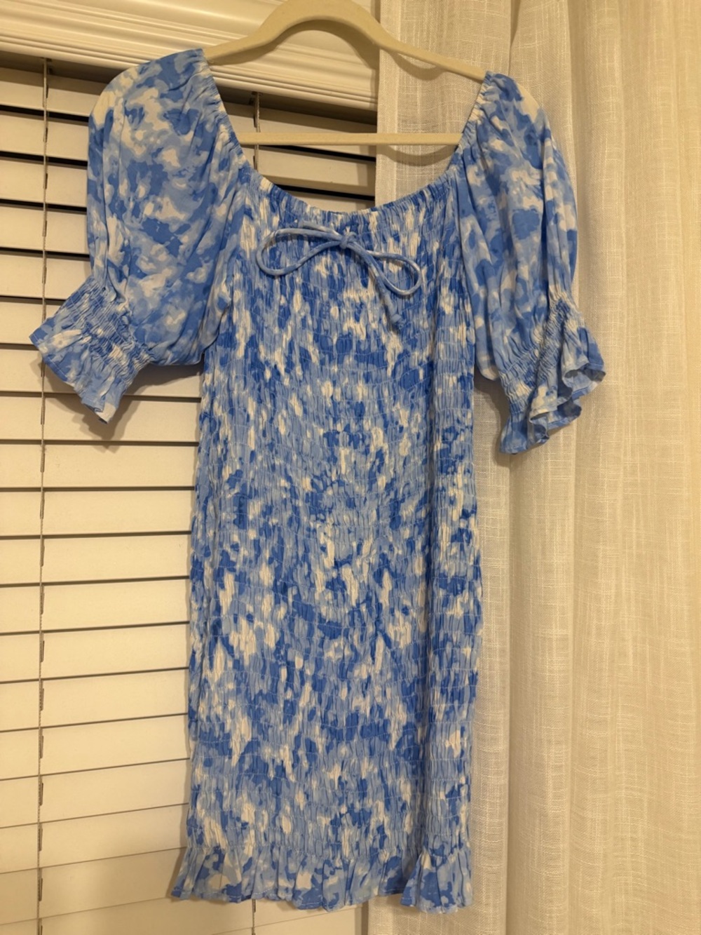Faithfull the brand magnolia mini dress in blue Roos tie dye